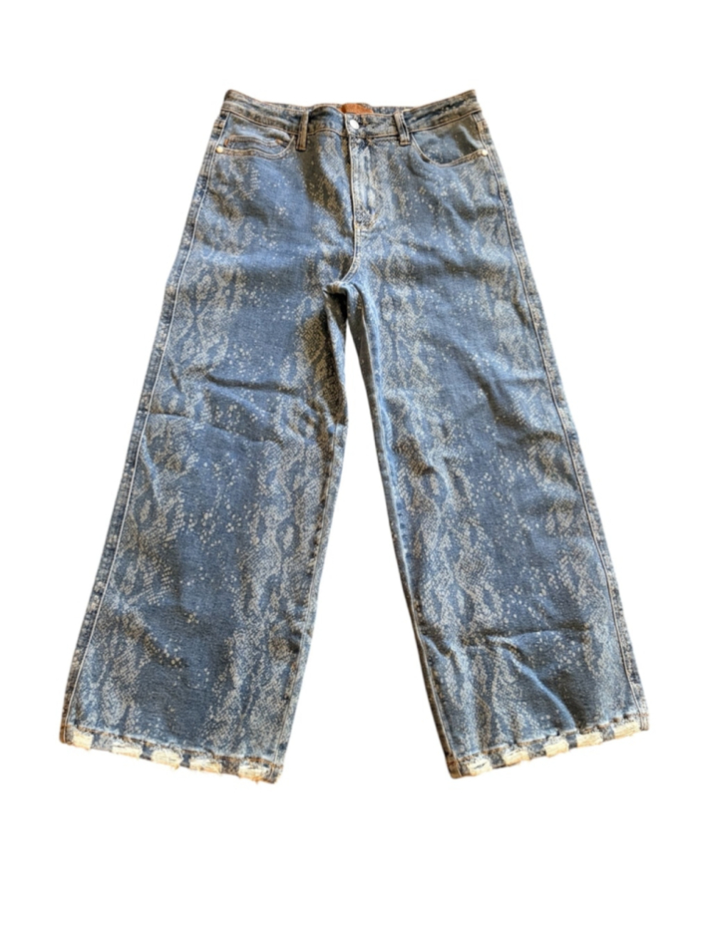 Judy Blue "SNEAKY SNAKE" Print Ankle Wide Leg Jeans Size 11/30 - Picture 2 of 10